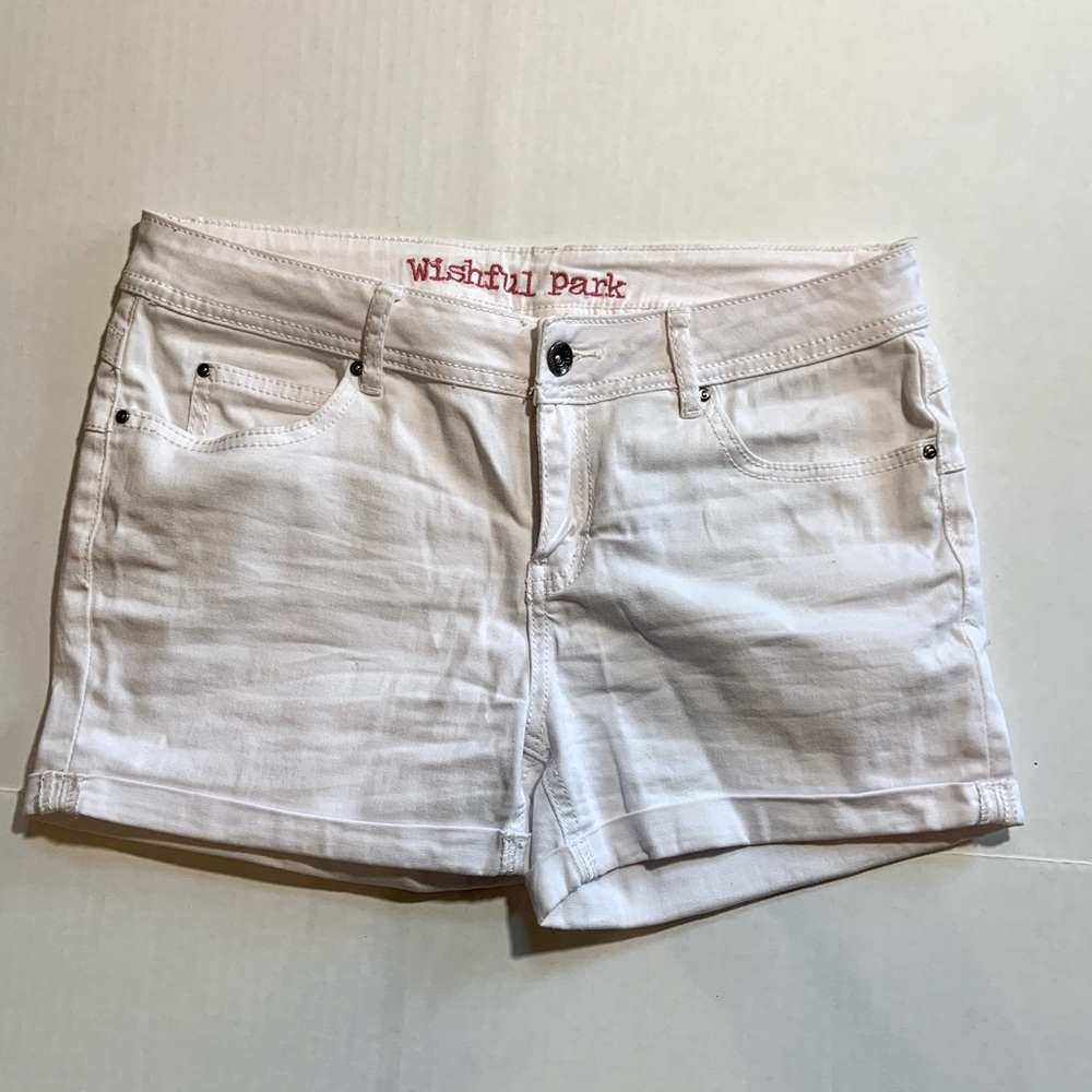 Junior white cuffed shorts size 9